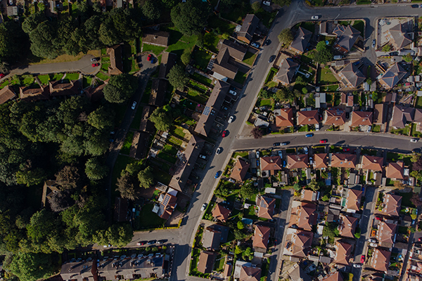 View of residential area overhead
