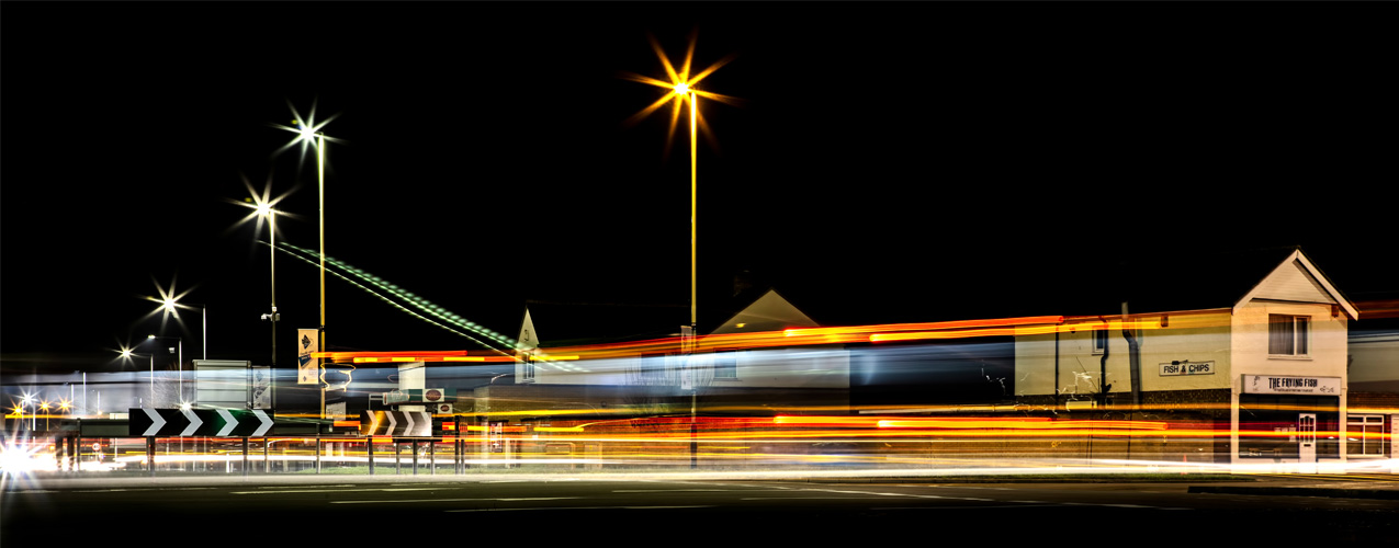 Magic Roundabout in Swindon at Night