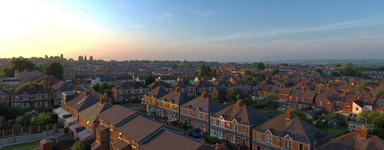 Ariel view of houses