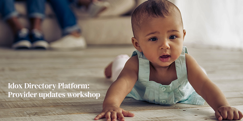 Baby crawling on floor