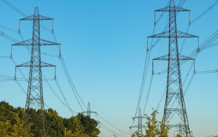 Idox Address Management System (AMS) pylons and blue sky