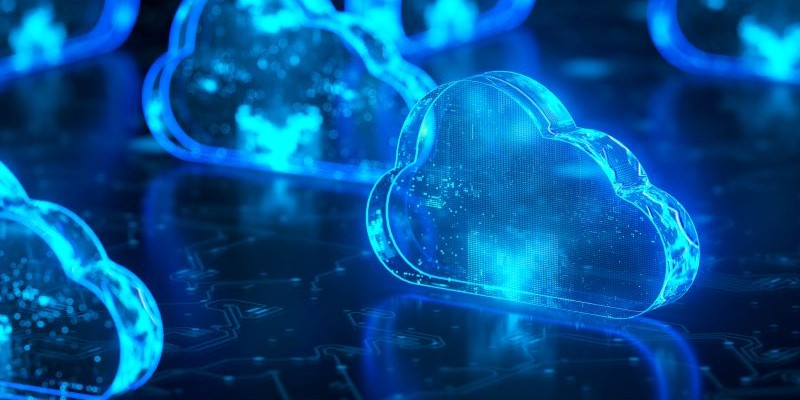 Cloud technology blue 3D illustration