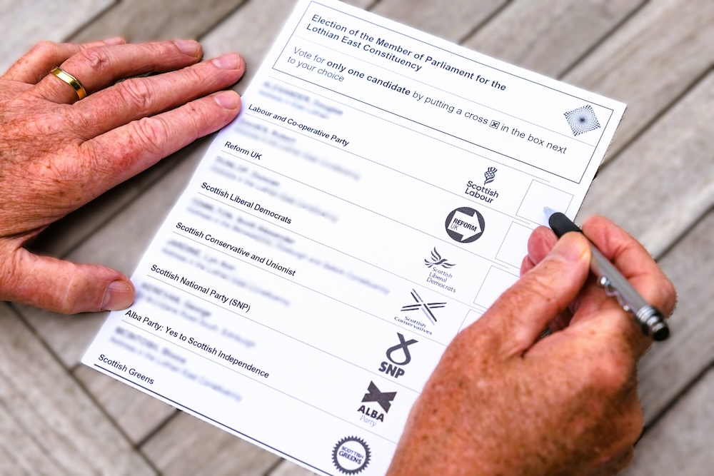 Idox Electoral Print Managed Service sample ballot paper demonstrating secure election printing for UK electoral services