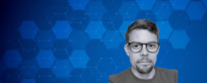Idox Spotlight blue abstract banner Jamie Rowell headshot