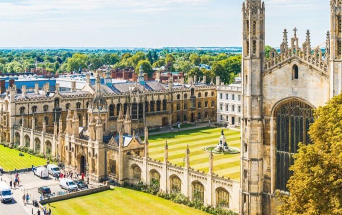 Electoral Services aerial view of Cambridge, United Kingdom, highlighting the flexible voting pilot